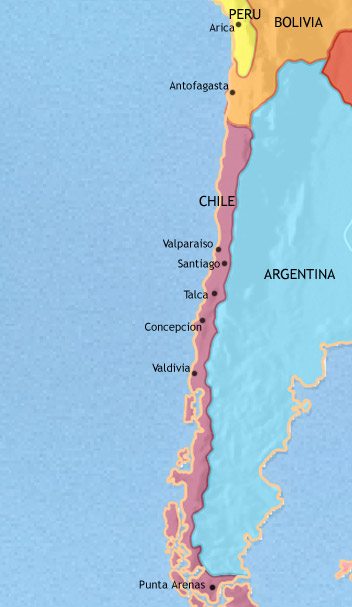 Map of Chile at 1871CE