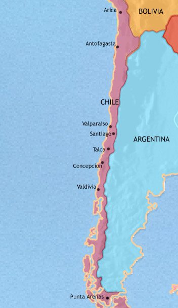 Map of Chile at 1960CE