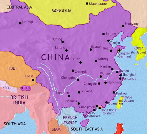 Map of China at 1914CE