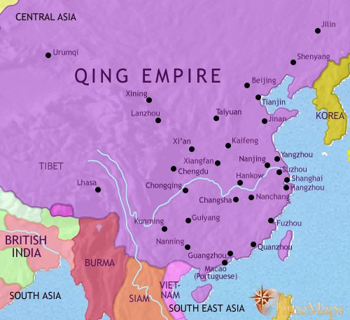 Map of China at 1789CE