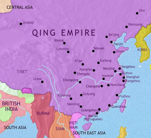 Map of China at 1837CE