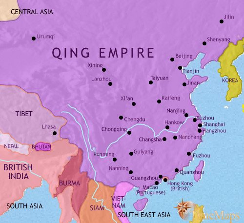 Map of China at 1871CE