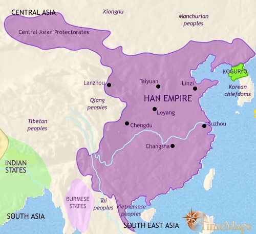 Map of China at 200CE