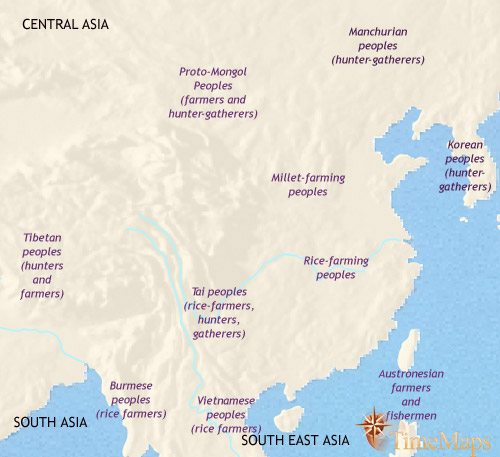 Map of China at 2500BCE