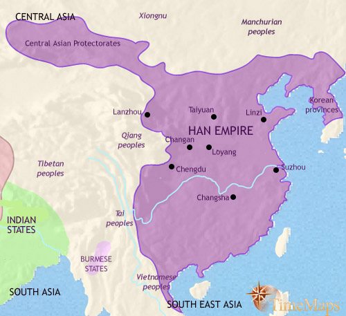 Map of China at 30BCE