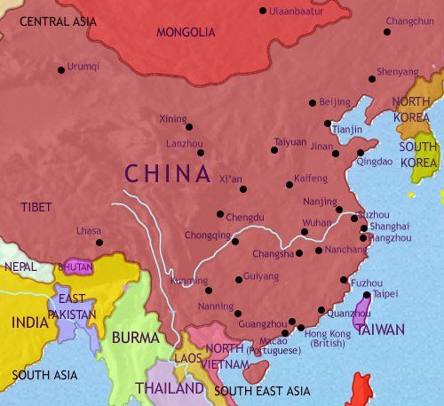 Map of China at 1960CE