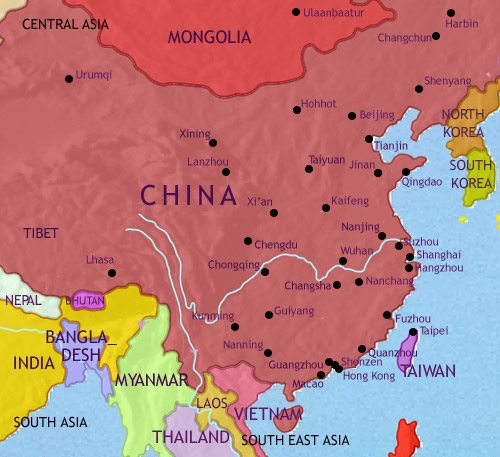 Map of China at 2005CE