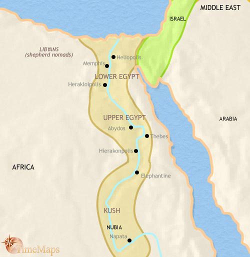 Map of Egypt at 1000BCE