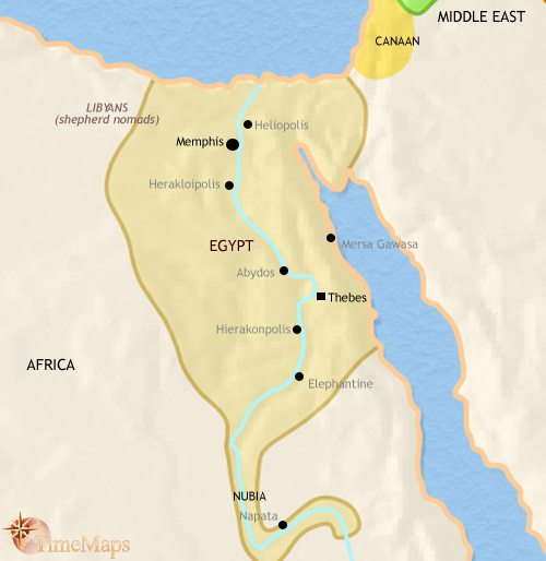 Map of Egypt at 1500BCE