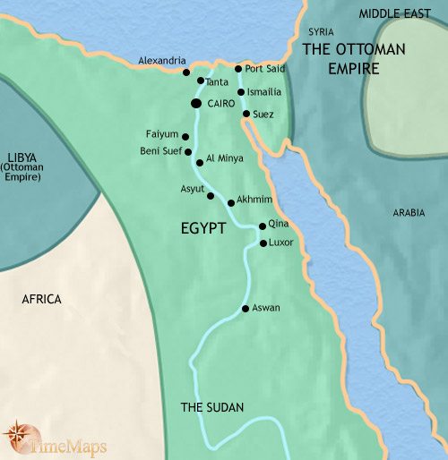 Map of Egypt at 1871CE