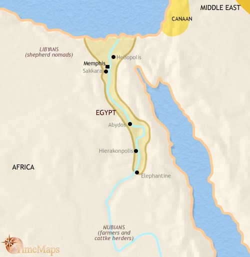 Map of Egypt at 2500BCE