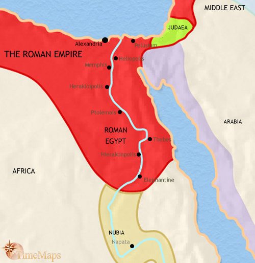 Map of Egypt at 30BCE