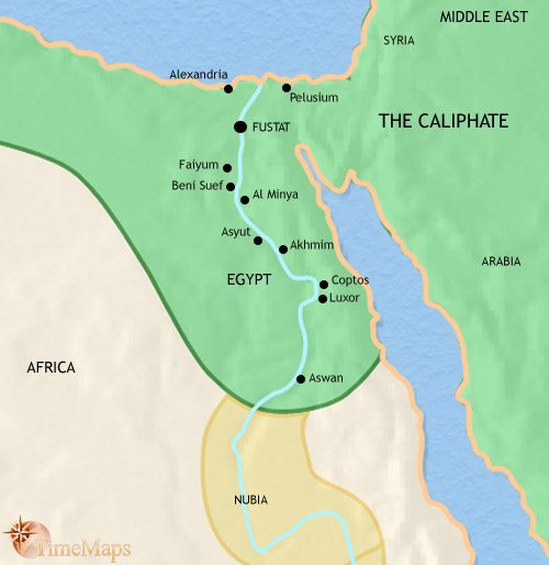 Map of Egypt at 750CE