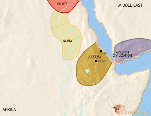 Map of Ethiopia at 500CE