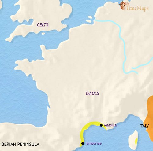 Map of France at 500BCE