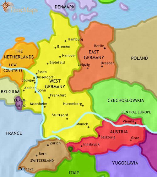 Map of Germany at 1960CE