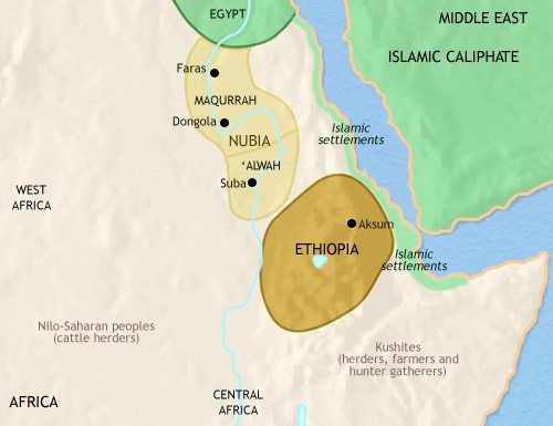 Map of North East Africa at 750CE