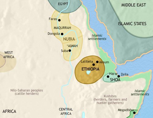 Map of North East Africa at 1215CE