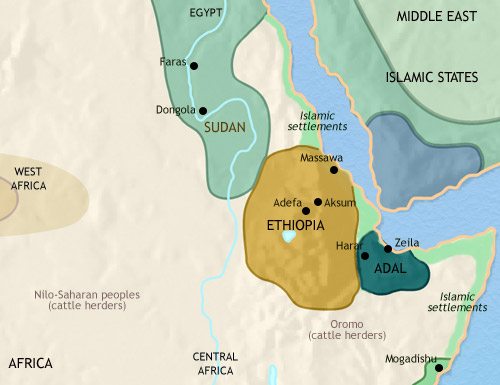 Map of North East Africa at 1453CE