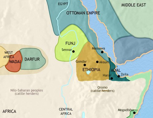 Map of North East Africa at 1648CE