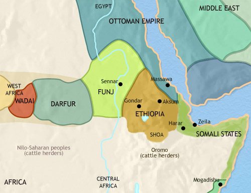 Map of North East Africa at 1789CE