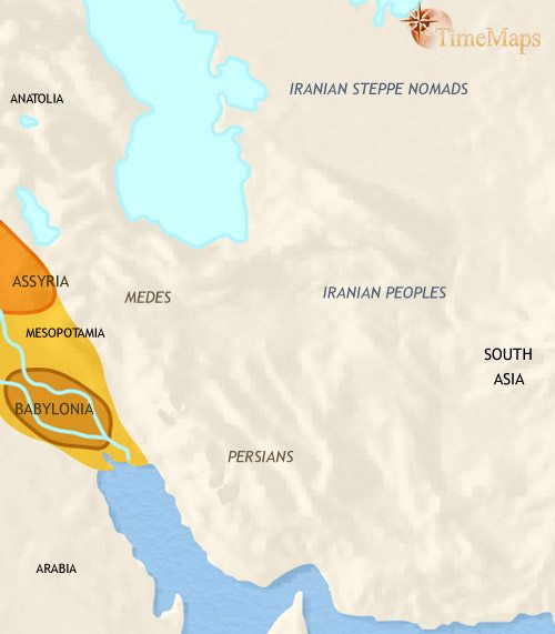 Map of Iran at 1000BCE