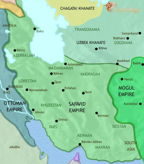 Map of Iran at 1648CE