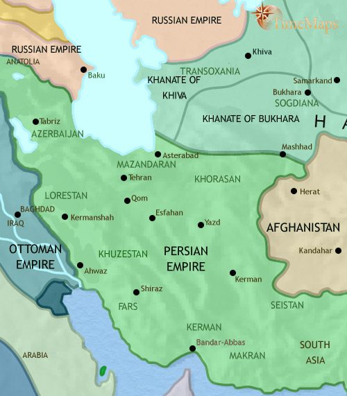 Map of Iran at 1837CE
