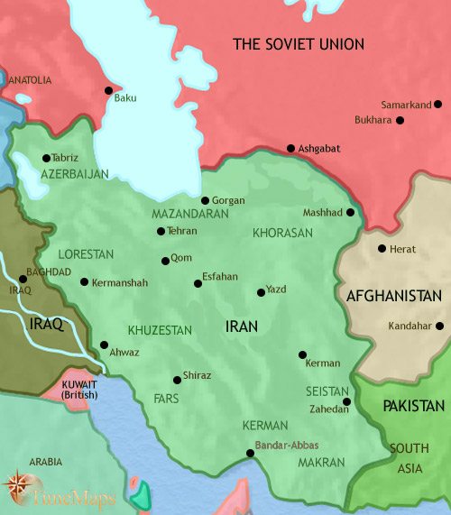 Map of Iran at 1960CE