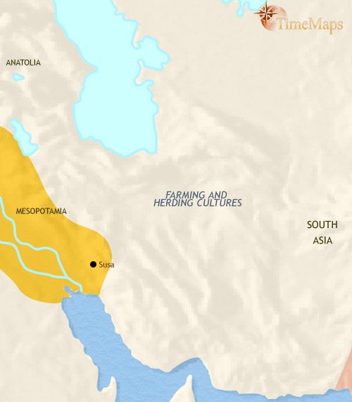 Map of Iran at 2500BCE