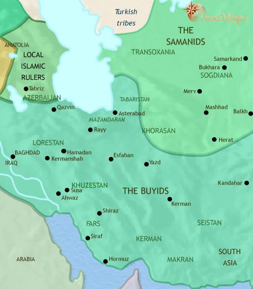 Map of Iran at 979CE