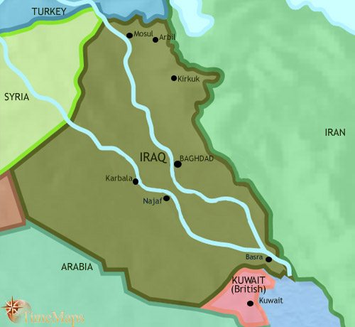 Map of Iraq at 1960CE