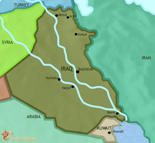Map of Iraq at 2005CE