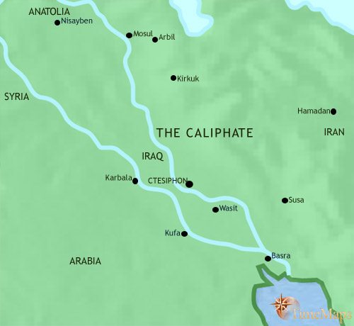 Map of Iraq at 750CE