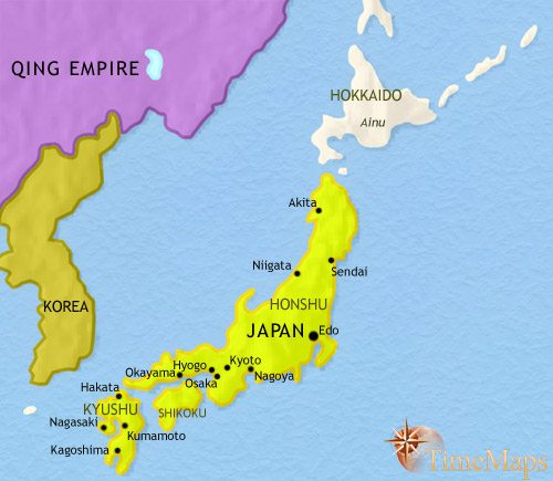 Map of Japan at 1789CE