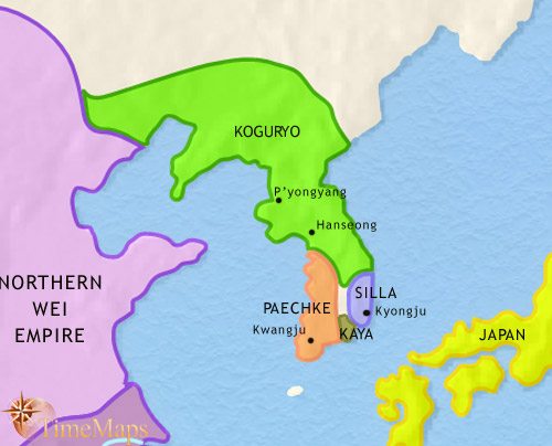Map of Korea at 500CE
