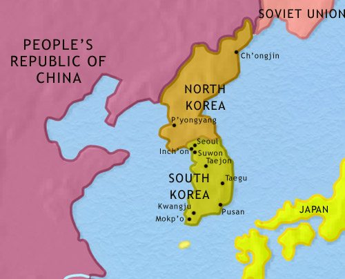 Map of Korea at 1960CE