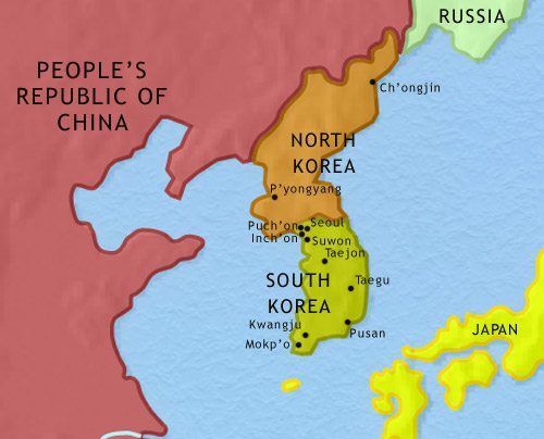 Map of Korea at 2005CE