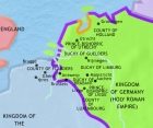 Map of The Low Countries at 1215CE