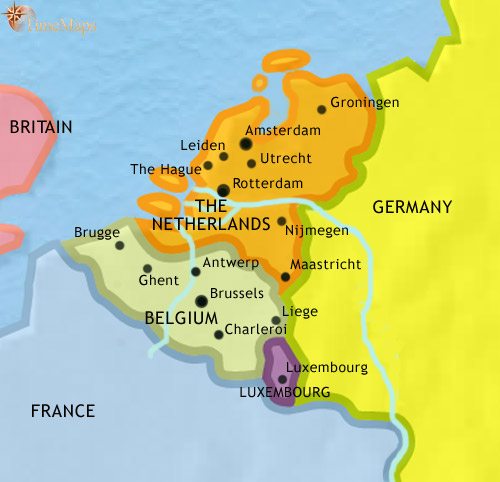Map of The Low Countries at 2005CE