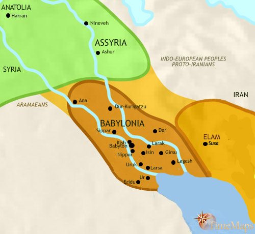 Map of Iraq at 1500BCE