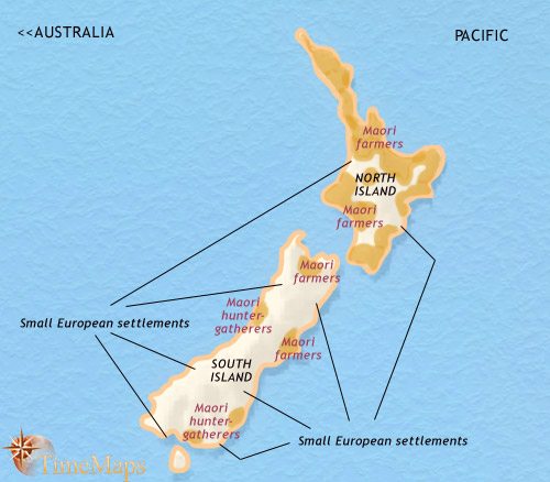 Map of New Zealand at 1837CE