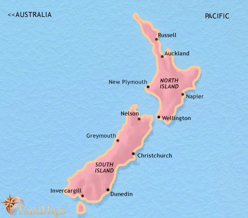 Map of New Zealand at 1871CE