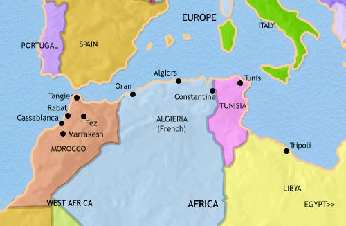 Map of North Africa at 1960CE