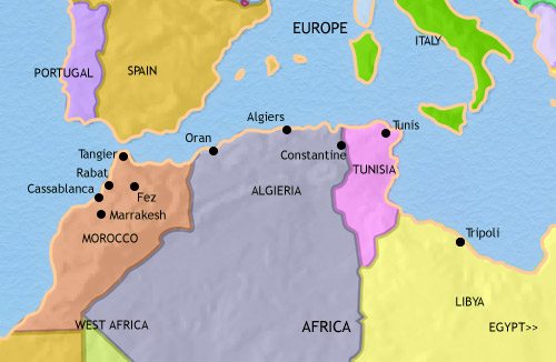Map of North Africa at 2005CE