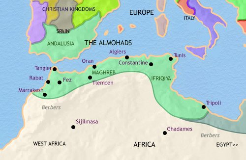 Map of North Africa at 1215CE