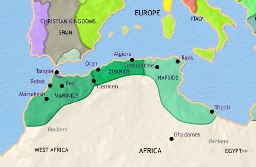 Map of North Africa at 1453CE