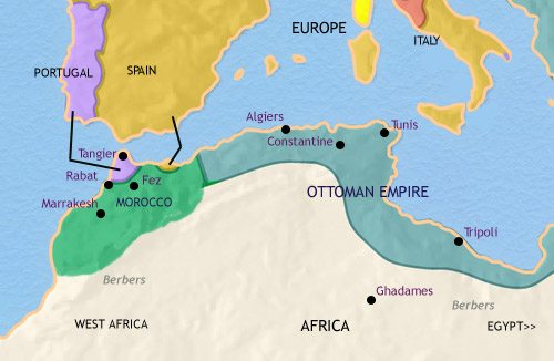 Map of North Africa at 1648CE