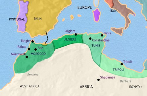 Map of North Africa at 1789CE