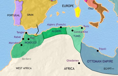 Map of North Africa at 1837CE